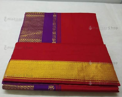 Red Kalyani Cotton Readymade Madisar - Madisar Shop