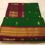Green with Maroon Pallu Readymade Madisar