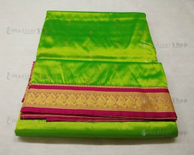 Buy Madurai Maruthi OSP Sungudi sarees - 10 Yards Madisar Sarees  Collections - Brown Body Maroon Tower Border 46 at Amazon.in