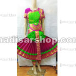 Green and Pink Readymade Bharatanatyam Costume