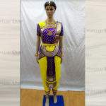 Yellow and Blue Readymade Bharatanatyam Costume