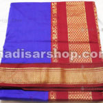 Royal Blue Kalyani Cotton Readymade Madisar with Red Border