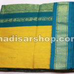 Mustard Cotton Readymade Madisar with Green Border