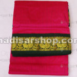 Mild Red Semi Silk Madisaar with Green Border