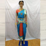 Blue and Red Readymade Bharatanatyam Costume