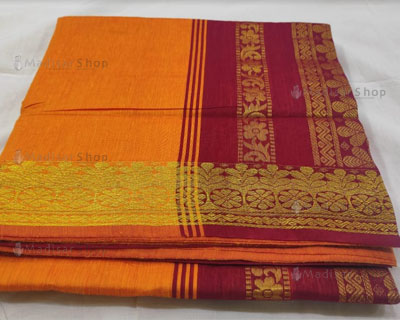 Mustard with Maroon Kalyani Cotton Readymade Madisar