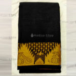Black Readymade Bharatanatyam Practise Saree with Musical Pattern Border