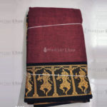 Maroon Readymade Bharatanatyam Practise Saree with Dark Dance Border