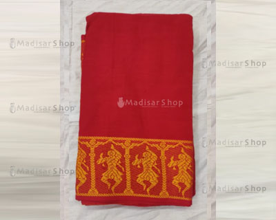 Red Readymade Bharatanatyam Practise Saree with Dance Pattern - Madisar Shop