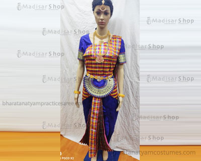 Royal Blue & Green Bharatnatyam Dance Dress | Dance dresses, Bharatanatyam  costume, Green silk