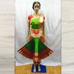 Parrot Green with Red Readymade Bharatanatyam Costume