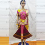 Pink and Yellow Readymade Bharatanatyam Costume