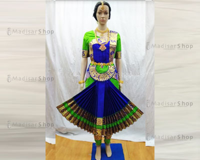 The Dance Bible Blue Yellow Readymade Silk Bharatanatyam Dance Costume for  Girls - 28 : Amazon.in: Toys & Games