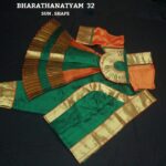 GREEN WITH ORANGE READYMADE BHARATANATYAM COSTUME