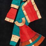 SEA GREEN WITH RED READYMADE BHARATANATYAM COSTUME