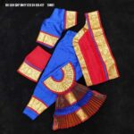 BLUE WITH RED READYMADE BHARATANATYAM COSTUME