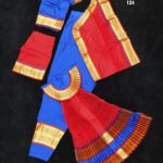 DARK BLUE WITH RED READYMADE BHARATANATYAM COSTUME