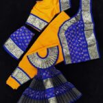 YELLOW WITH BLUE READYMADE BHARATANATYAM COSTUME