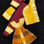 MAROON WITH YELLOW READYMADE BHARATANATYAM COSTUME