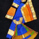 BLUE AND ORANGE READYMADE BHARATANATYAM COSTUME