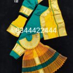 SEA GREEN WITH YELLOW READYMADE BHARATANATYAM COSTUME