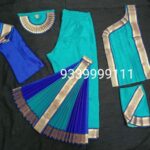 sea blue with ink blue Readymade BHARATANATYAM COSTUME