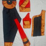 NAVY BLUE WITH ORANGE READYMADE BHARATANATYAM COSTUME
