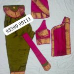 OLIVE GREEN WITH PINK READYMADE BHARATANATYAM COSTUME
