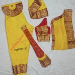 YELLOW WITH RED READYMADE BHARATANATYAM COSTUME