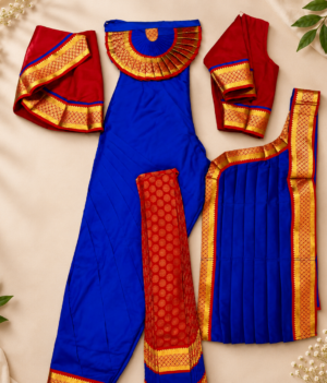 DARK BLUE WITH RED READYMADE BHARATANATYAM COSTUME