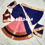 INK BLUE WITH BABY PINK READYMADE BHARATANATYAM COSTUME