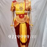 Yellow with maroon Readymade BHARATANATYAM COSTUME