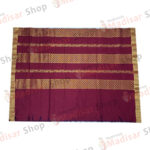 Dark Red with Golden Border Design Semi Silk Readymade Madisar Saree