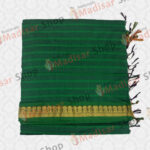 Dark Green with Light Green Straight Design Kalyani Cotton Readymade Madisar