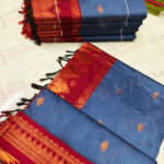 Blue with Red Straight Design Kalyani Cotton Readymade Madisar