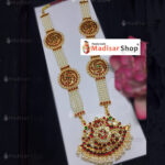 Premium Gold Finish Kemp Haram with Pearl