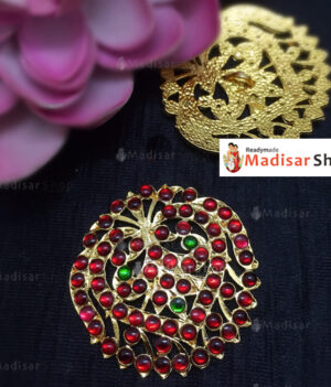 Gold Finish Kemp Rakodi - Red and Green Stones