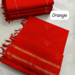 Orange color with Kalyani Cotton Readymade Madisar