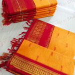 Orange with Red color with Kalyani Cotton Readymade Madisar