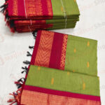 Parrot Green with Red color with Kalyani Cotton Readymade Madisar