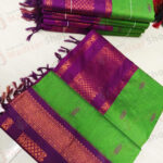 Parrot Green with Purple color with Kalyani Cotton Readymade Madisar
