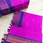 Pink Color with Dark Blue Kalyani Cotton Readymade Madisar